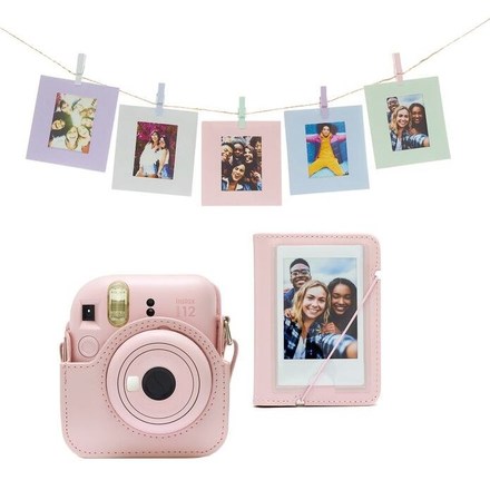 Instantní fotoaparát Fujifilm Instax mini 12 XMASS Bundle, růžový