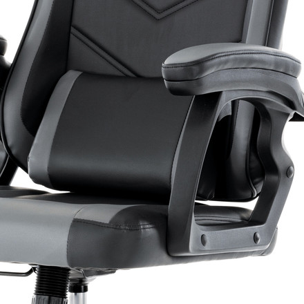 Herní křeslo Autronic Herní křeslo, šedá a černá ekokůže, houpací mech., opěrák 135° (KA-L626 GREY) (22)
