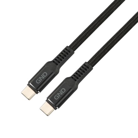 USB kabel GND USB-C / USB-C, 1m, 100W, opletený, černý