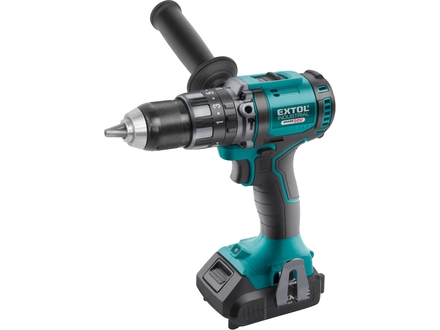 Aku vrtací šroubovák Extol Industrial 8791802 s příklepem SHARE20V, BRUSHLESS, 20V Li-ion, 2000mAh