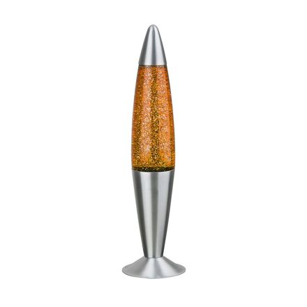 Lávová lampa Rabalux 4114 Glitter E14 G45 1x MAX 25W oranžová/stříbrná