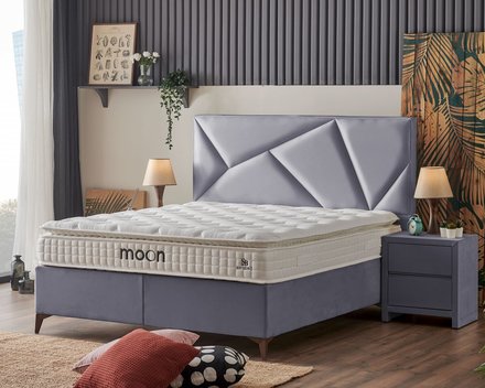 Čalouněná postel Alpi MOON SET 180x200 s matrací - šedá