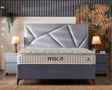 Čalouněná postel Alpi MOON SET 180x200 s matrací - šedá (2)
