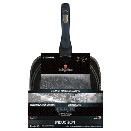 Pánev s mramorovým povrchem Berlingerhaus BH-6140 sada 3 ks Aquamarine Metallic Line (1)