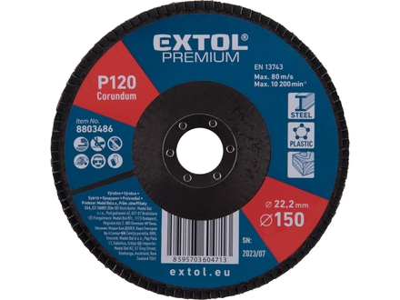 Kotouč lamelový Extol Premium 8803486 kotouč lamelový šikmý korundový, O150mm, P120