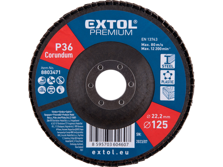 Kotouč lamelový Extol Premium 8803471 kotouč lamelový šikmý korundový, O125mm, P36