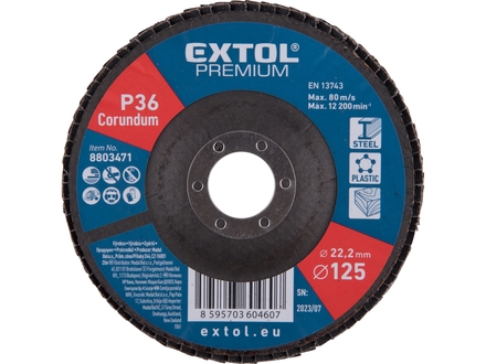 Kotouč lamelový Extol Premium 8803471 kotouč lamelový šikmý korundový, O125mm, P36