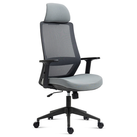 Kancelářská židle Autronic Kancelářská židle, černý plast, šedá látka, 1D područky, kolečka pro tvrdé podlahy (KA-V324 GREY)