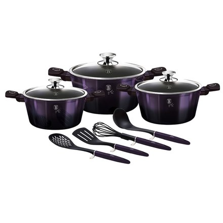 Sada nádobí s titanovým povrchem Berlingerhaus BH-7141 10 ks Purple Eclipse Collection