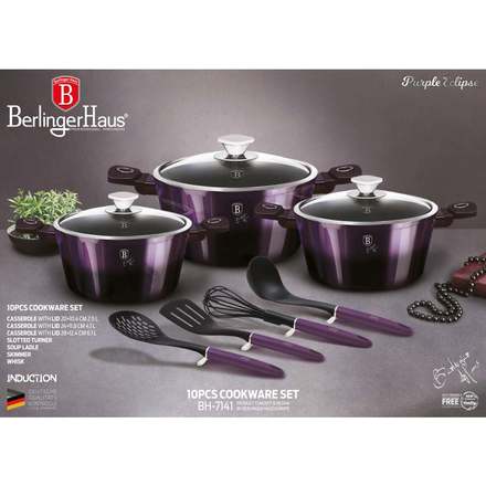 Sada nádobí s titanovým povrchem Berlingerhaus BH-7141 10 ks Purple Eclipse Collection (1)