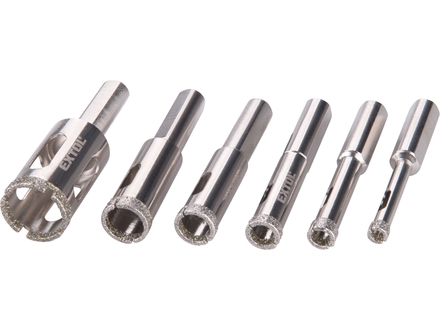 Korunky vykružovací Extol Premium 8801975 diamantové na sklo a keramiku sada 6ks, O 6-8-10-12-14-20mm