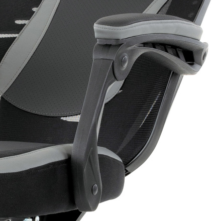 Herní křeslo Autronic Herní křeslo, šedá, černá ekokůže a černá látka a síťovina MESH, PCA mech (KA-Y213 GREY) (24)