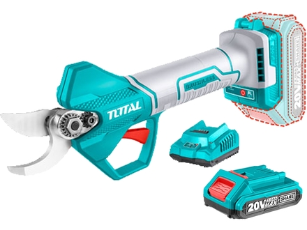 Aku zahradnícké nůžky Total TSSLI202581, Brushless, 20V Li-ion, 2000mAh, industrial, 1ks baterie a nabíječky