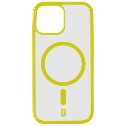 Kryt na mobil CellularLine Pop Mag s podporou Magsafe na Apple iPhone 15 - žlutý/ průhledný