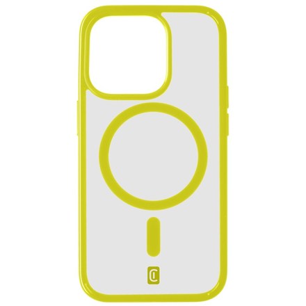 Kryt na mobil CellularLine Pop Mag s podporou Magsafe na Apple iPhone 15 Pro - žlutý/ průhledný