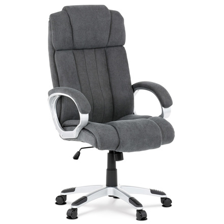 Kancelářská židle Autronic Kancelářská židle, plast ve stříbrné barvě, šedá látka, kolečka pro tvrdé podlahy (KA-L632 GREY2)