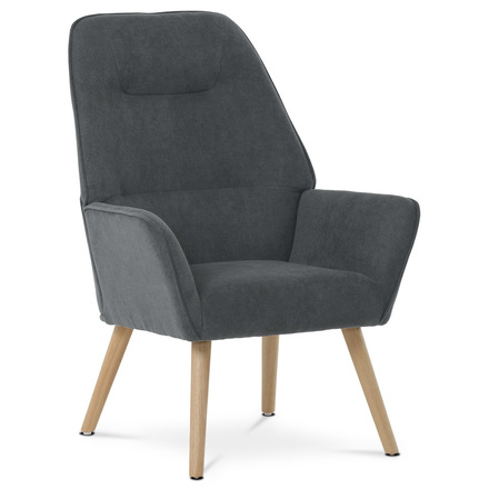 Křeslo Autronic Křeslo ušák potah šedá látka, nohy masiv kaučukovník (AK-312 GREY2) (1)
