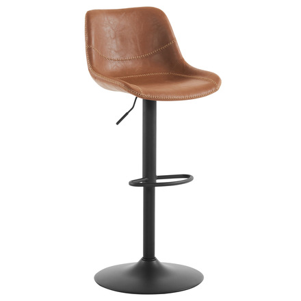 Barová židle Autronic Židle barová, hnědá ekokůže, kov černá (AUB-714 BR)
