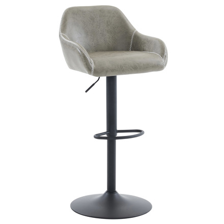 Barová židle Autronic Židle barová, potah šedá látka v dekoru vintage kůže, chromová podnož (AUB-716 GREY3)