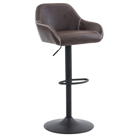 Barová židle Autronic Židle barová, potah hnědá látka v dekoru vintage kůže, chromová podnož (AUB-716 BR3)