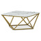 Konferenční stůl Autronic Stůl konferenční, MDF deska s dekorem bílý mramor, zlatý matný kovový rám (AHG-631 WT) (1)