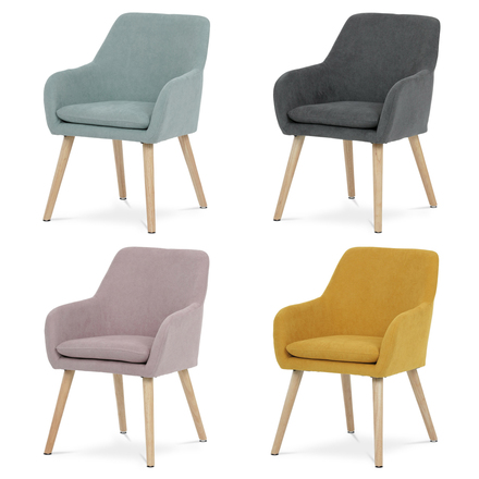 Křeslo Autronic Křeslo, potah žlutá látka, nohy masiv kaučukovník (AK-310 YEL2) (2)