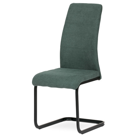 Moderní jídelní židle Autronic Židle jídelní, zelenomodrá látka, kovová pohupová podnož, černý kov (DCL-414 GRN2)