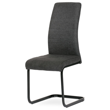 Moderní jídelní židle Autronic Židle jídelní, šedá látka, kovová pohupová podnož, černý kov (DCL-414 GREY2)