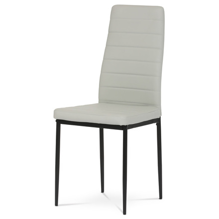 Moderní jídelní židle Autronic Židle jídelní, stříbrná kozenka, kov černý (DCL-372 SIL)