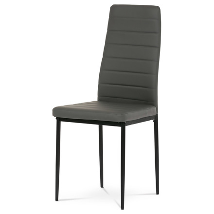 Moderní jídelní židle Autronic Židle jídelní, šedá koženka, černý kov (DCL-372 GREY)
