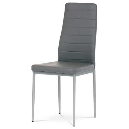 Moderní jídelní židle Autronic Židle jídelní, šedá koženka, šedý kov (DCL-377 GREY) (1)