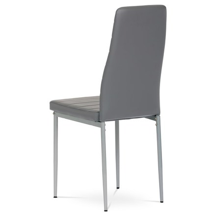 Moderní jídelní židle Autronic Židle jídelní, šedá koženka, šedý kov (DCL-377 GREY) (2)