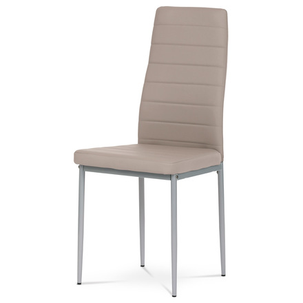 Moderní jídelní židle Autronic Židle jídelní, lanýžová koženka, šedý kov (DCL-377 LAN)