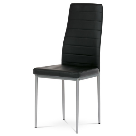 Moderní jídelní židle Autronic Židle jídelní, černá koženka, šedý kov (DCL-377 BK)