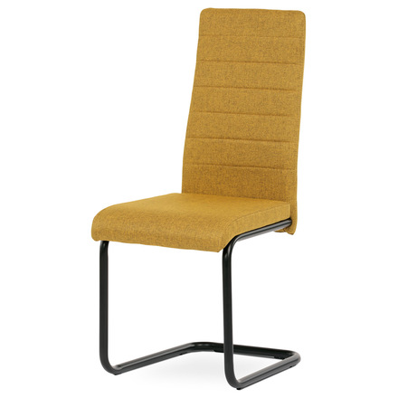 Moderní jídelní židle Autronic Židle jídelní, žlutá látka, černý kov (DCL-401 YEL2)