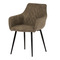 Moderní jídelní židle Autronic Židle jídelní, hnědá látka v imitaci broušené kůže, nohy černý kov (DCH-225 BR3) (2)