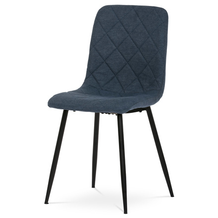 Moderní jídelní židle Autronic Židle jídelní, modrá látka, nohy černý kov (CT-283 BLUE2)