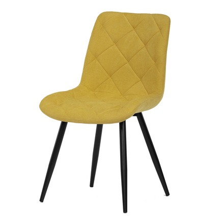 Moderní jídelní židle Autronic Židle jídelní, žlutá látka, nohy černý kov (CT-382 YEL2)
