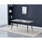 Moderní jídelní stůl Autronic Stůl jídelní 160x90x76 cm, deska slinutý kámen v imitaci matného mramoru, černé kovové nohy (HT-406M GREY) (3)