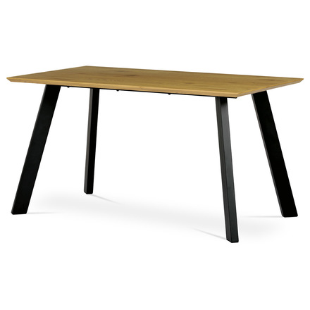 Moderní jídelní stůl Autronic Stůl jídelní 140x80x75cm, deska MDF, 3D dekor divoký dub (HT-721 OAK)