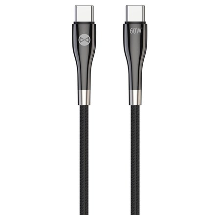USB kabel Forever Sleek USB-C/ USB-C, 60 W, 1 m - černý
