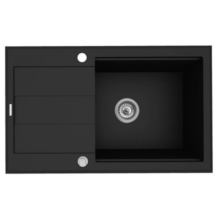 Kuchyňský granitový dřez Pyramis SPARTA PLUS LUX 78x48 1B 1D BLACK 070083701