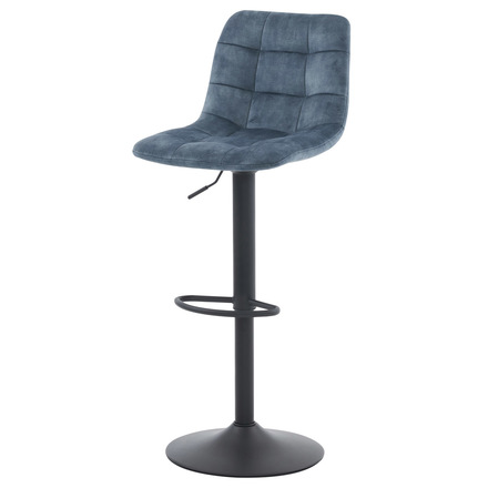 Barová židle Autronic Židle barová, modrá sametová látka, černá podnož (AUB-711 BLUE4)