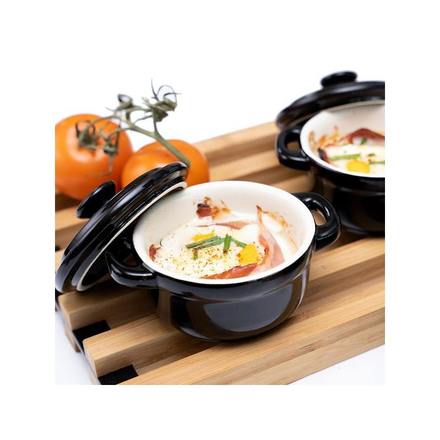 Servírovací a zapékací miska Kela KL-11928 Malin keramická černá s poklicí 9,5 cm  14,0 cm (1)