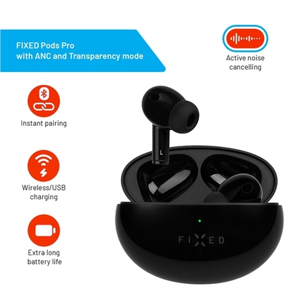 Sluchátka do uší Fixed Pods Pro s ANC FIXPDS-P-BK (4)