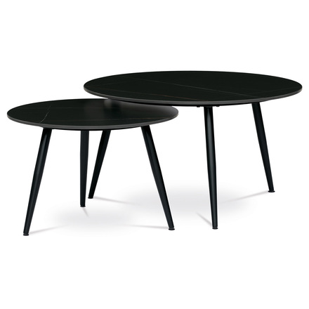 Konferenční stůl Autronic Sada 2 konferenčních stolů o80cm a o60cm, černá keramická deska, černé kovové nohy (AHG-403 BK)