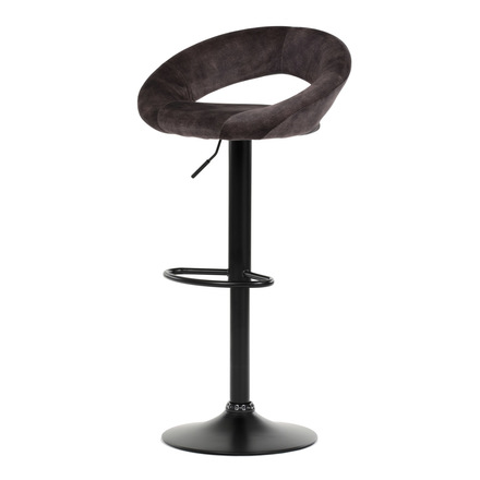 Barová židle Autronic Židle barová, hnědá sametová látka, černá podnož (AUB-822 BR4)
