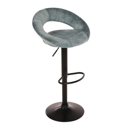 Barová židle Autronic Židle barová, modrá sametová látka, černá podnož (AUB-822 BLUE4) (23)