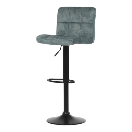 Barová židle Autronic Židle barová, modrá sametová látka, černá podnož (AUB-827 BLUE4)