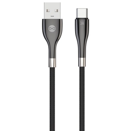 USB kabel Forever Sleek USB/ USB-C, 3 A, 1 m - černý